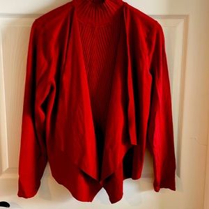 Like New INC Coordinating Faux Suede Shrug (XL) with Ribbed MockNeck  (L)